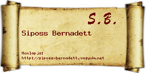 Siposs Bernadett névjegykártya